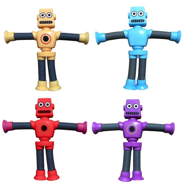 Teleskopisk Sugkopprobot Lekebarn Sugleker Sansestimulerende Leker Teleskopisk Rør Sugleke 4PCS