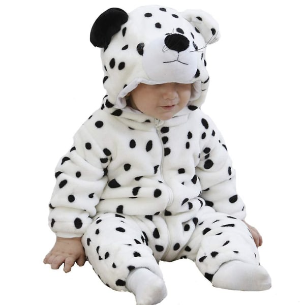 Reedca småbarnsdinosaurkostyme, søt, hette-heledress dyrekostyme Halloween Snow leopard 12-18 Months