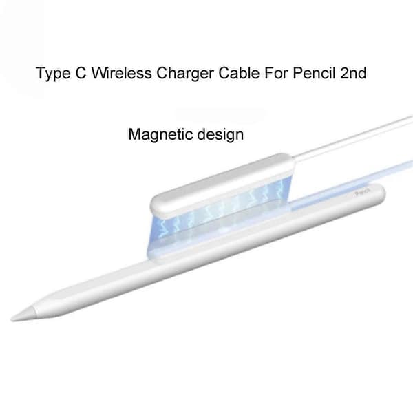 Laddningskabel för Apple Pencil 2 2:a Magnetisk Typ C Laddare White