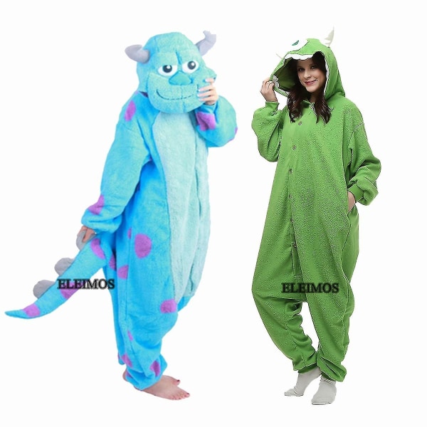 XXL Monster Onesie til Voksne Kvinder Mænd Animal Kigurumi Pyjamas Cartoon Pyjamas Hjemmetøj Halloween Cosplay Party Kostume Sully Xxl