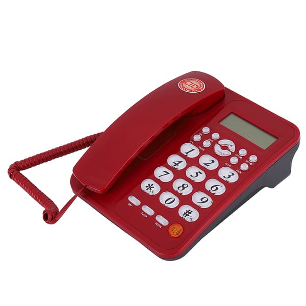 Red Desktop Phone Home Office Fixed Telephone Corded Phone Caller ID Fixed Phone 0.1