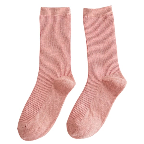 Färgglada strumpor Tunna bomullsstrumpor Mjuk Andas hög elastisk strumpa för vuxna barn Light Pink Adult