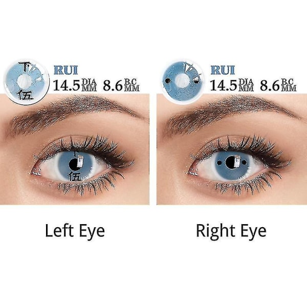 2 stk/par årlige kontaktlinser til øjne Colorcon Cosmetics Cosplay linse Cosplay Makeup Anime tilbehør Farvede linser Rui