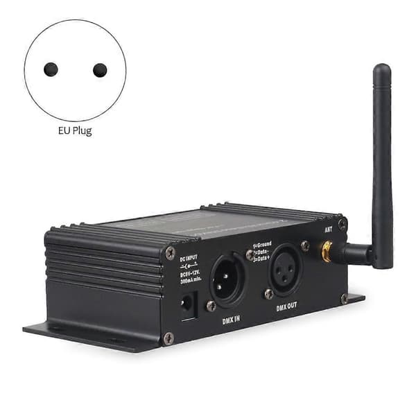 DMX 512 Trådløs Controller Modtager Sender LCD-skærm Justerbar Strøm til Disco DJ Party St Black