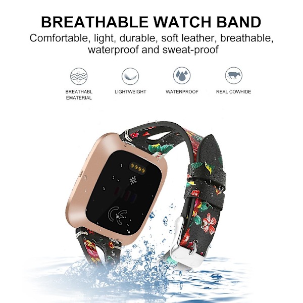 Til Fitbit Versa 2 rem til Fitbit Versa 2 Black Safflower