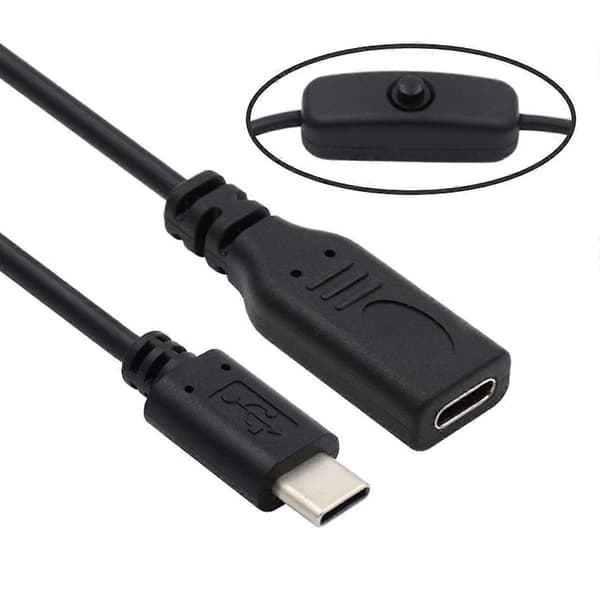 UC-148 Type-C han til hun kabel USB-C kabel med tænd/sluk-knap til bærbar computer tastatur