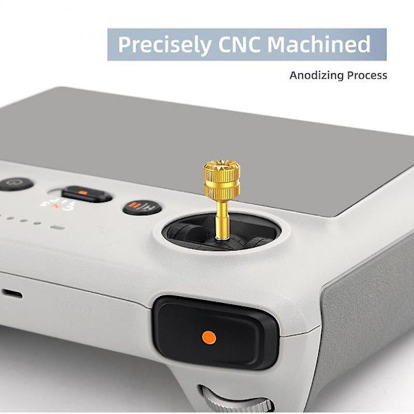2kpl Vaihtonuppiohjain Alumiiniseos Rihlattu Liukumaton Ohjainsauva Dji Mini 3 Pro/ji gold