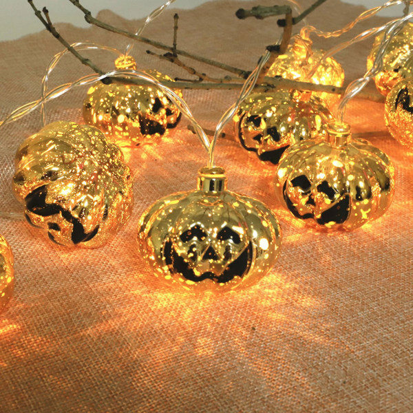 Halloween-ljusslinga Rolig Söt Skelett Spöke Pumpa Fladdermus Ljus Scen Layout LED Ljusslinga Påsk Spöke Dekoration J,300cm