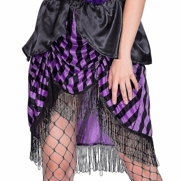 Renaissance Western Saloon Girl Elegant Middelalderkjole Blonder Lilla Festkjole Kvinder Sexy Halloween Kostumer Til Kvinder S