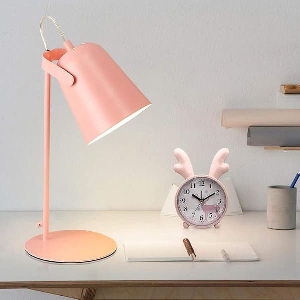 Barnklocka, väckarklocka, kaninväckarklocka, klassisk analog väckarklocka, väckarklocka (rosa)