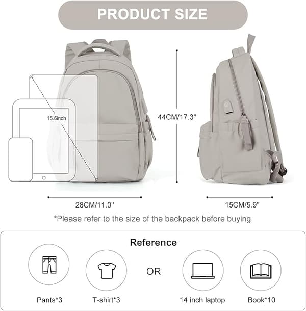 New Laptop Backpack, Waterproof Laptop Backpack with 20 Inch USB Charging School Bag grey
