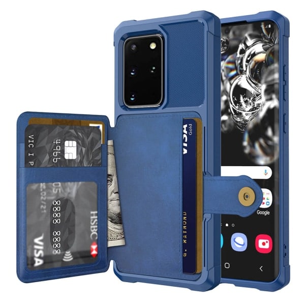 Glat etui med kortslot - Samsung Galaxy S20 Plus Sort