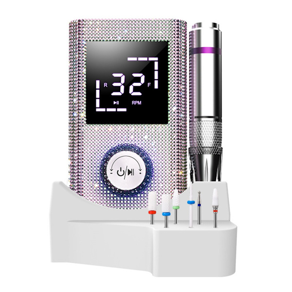 Professional Nail File Machine with Memory Function & Adjustable Speed (0-45000 RPM) White White 651