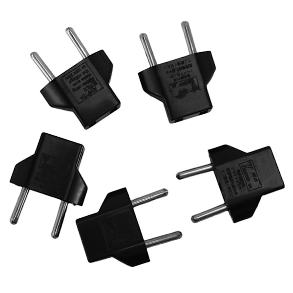 5 stk USA US til EU Euro Pluggadapter Reise AC Strømadapter