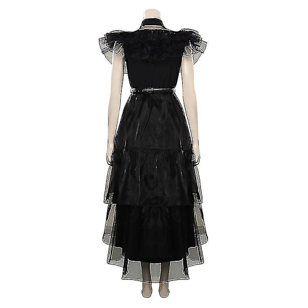 2023 Wednesday Addams Cosplay Kostyme Sett Halloween Kostyme Karneval Party Forkledning For Voksne Jenter-mxbc Without wig 140