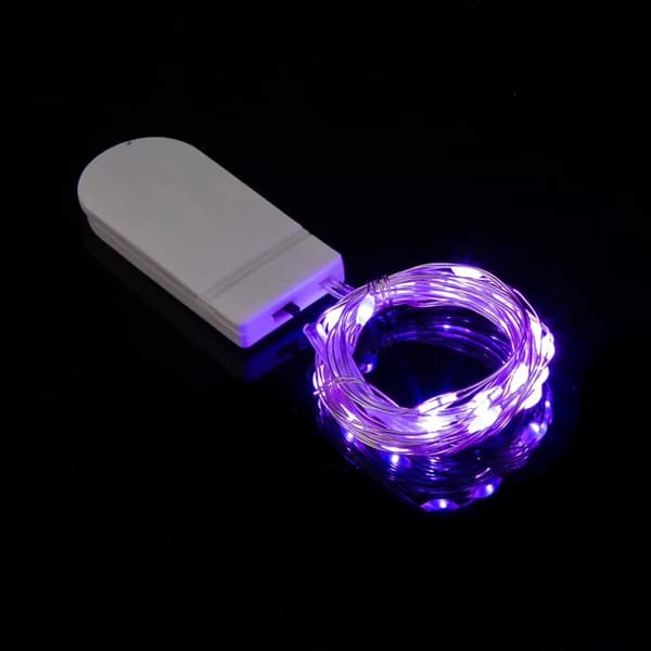 1 m Mini LED Lys Kæde Batteridrevet Lilla