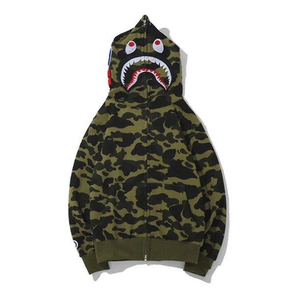 Shark Ape Bape Hoodie Camo Print Polyester Genser Casual Løstsittende Glidelåsjakke For Menn Kvinner Raoliang style 8 L