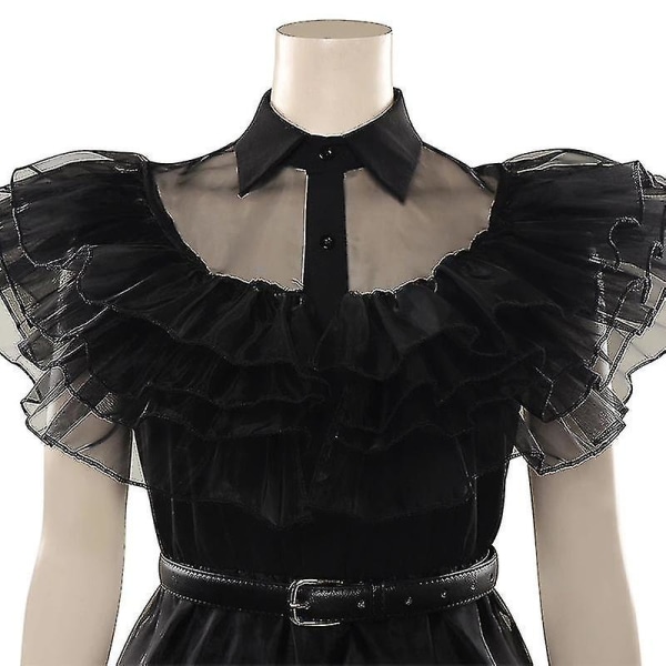 2023 Wednesday Addams Cosplay Kostume Sæt Halloween Kostume Karneval Party Forklædning Til Voksne Piger-mxbc Without wig XXXL