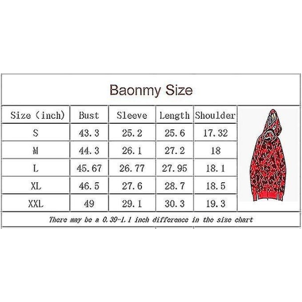 Shark Ape Bape Hoodie Camo Print Polyester Tröja Casual Lös Zip Hoodie Jacka För Män Kvinnor Dark grey M