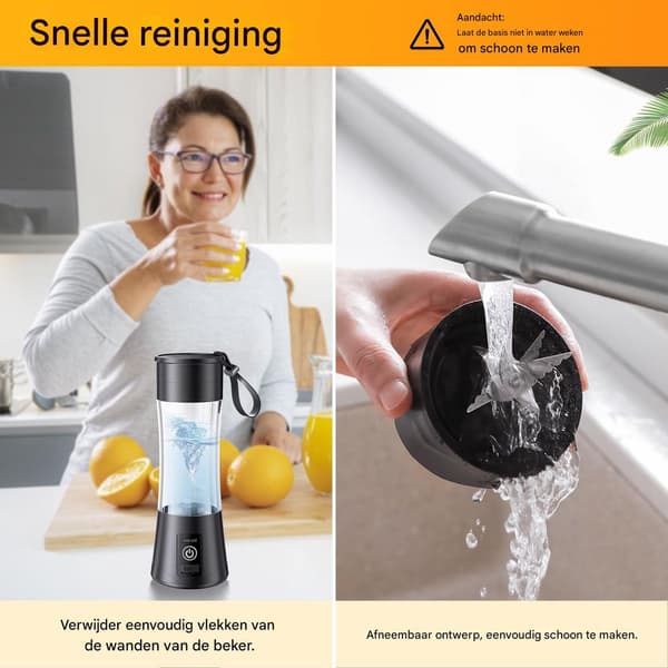 Portable mixer mini juicer for smoothies milkshakes home office black