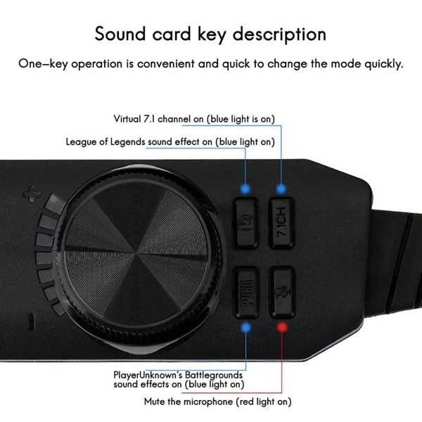 USB-lydkortadapter 7.1-kanals 3.5mm lydgrænseflade Usb2.0 mikrofonheadset Computerspil Så