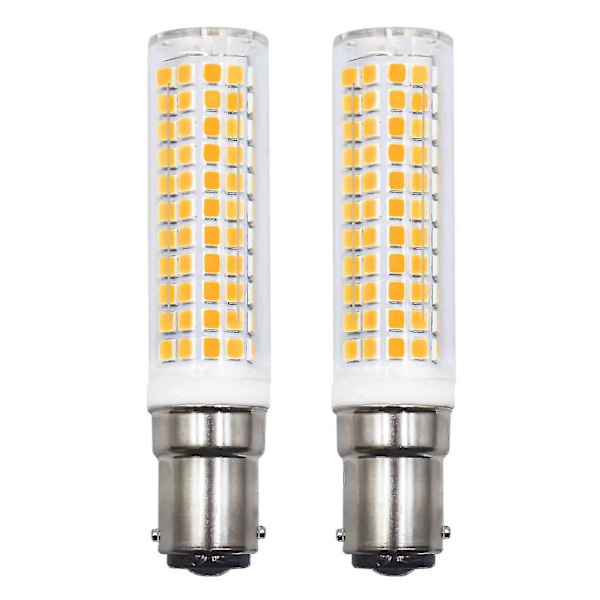Pakke med 2 B15d LED-pærer, der erstatter 75W 90W 80W varm hvid 3000K 230V 890lm 7W væglampe til stue, lysekrone, symaskine [energiklasse