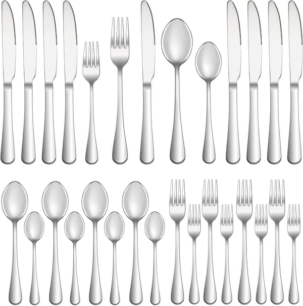 Stainless Steel Cutlery Set Silver 24 Pieces