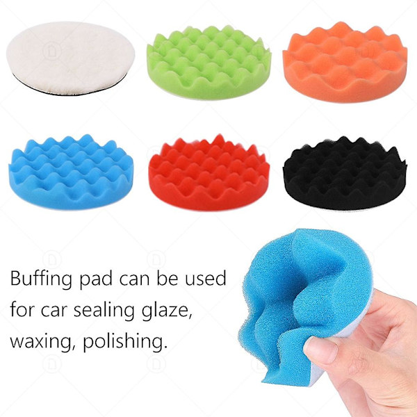 Bilsvampsats för vaxning, polering och rengöring - Autodetaljeringspoleringssvampar för polermaskin, borr-adapter, strålkastarrenovering 18PCS 1500-3000-5000 China