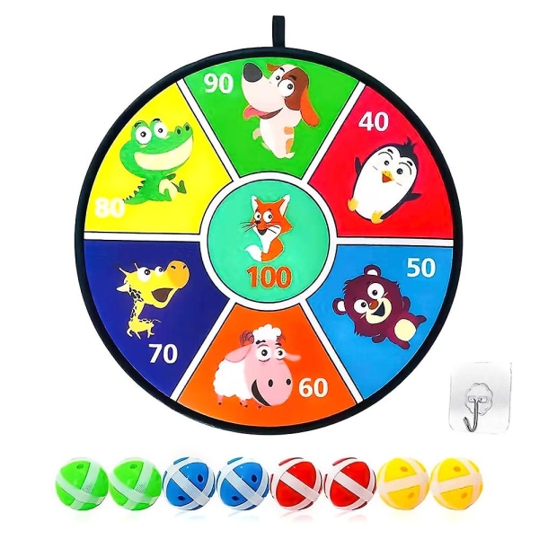 14'' Darttavla med Klibbiga Bollar, Dubbelsidig Darttavla, Inomhus Utomhus Fest Darttavla Spel Leksaker, Barnfödelsedagspresent C