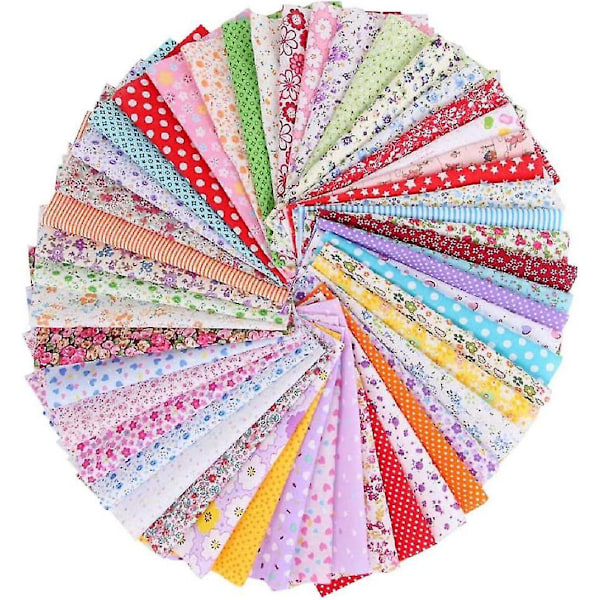 50 stycken 25cm x 25cm Fa Pack Patchwork DIY Sömnad Quiltning Fa Blandade