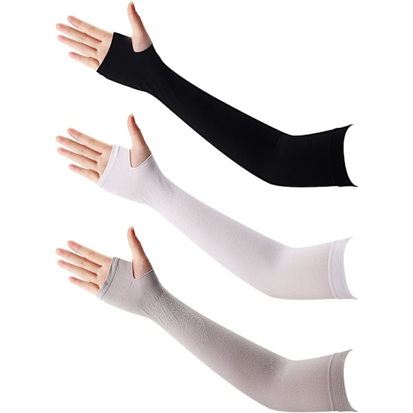 Arm Sleeves, 3 par UV-skydd Kylning Arm Sleeves Kvinnor Män Sommar Sol Arm Cover Sleeves