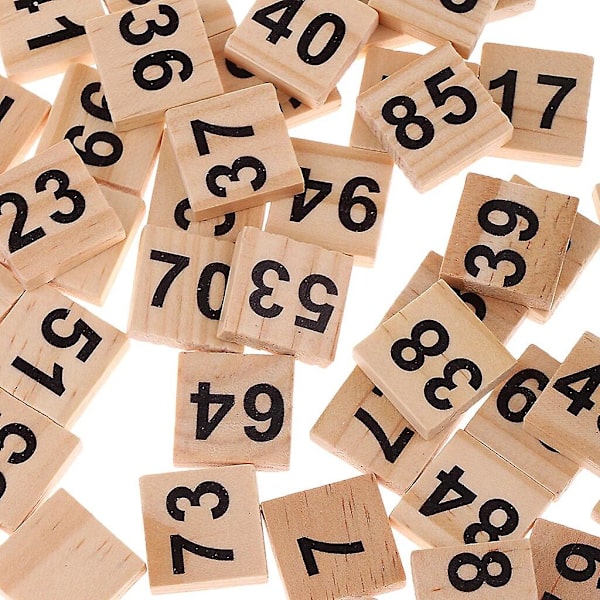 100 kappaletta lasten pelileluja Puinen Numerolaatat 1-100 Musta Numerokuutiot