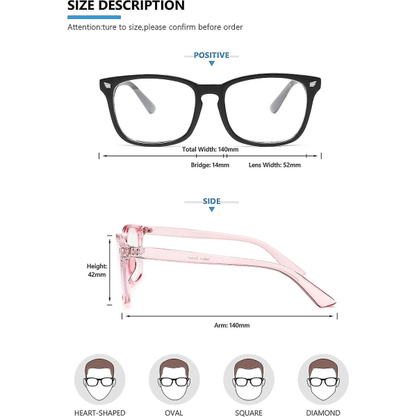 2024 2 pakke blå lysblokkerende briller, datamaskin lese-/spilling/tv/telefoner Briller for kvinner menn