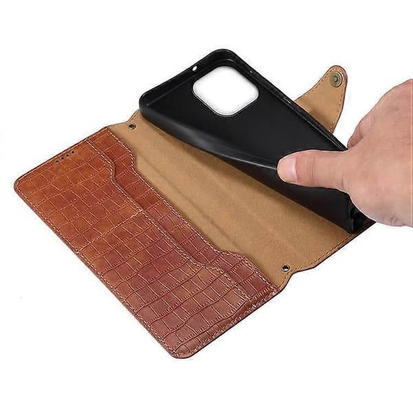 Kompatibelt för iPhone 16 Pro Fodral Plånbok Krokodiltextur Läder Telefonskal Green