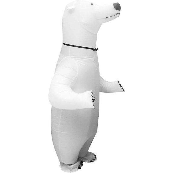 Oppblåsbar hvit isbjørn-kostyme for hele kroppen - morsomme oppblåsbare dyrekostymer for cosplay, festivaler, jul og Halloween