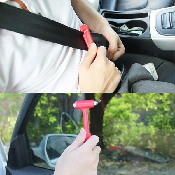 Emergency Exit Tool Car Self-Help Emergency Hammer Fire Emergency Window Breaker Hit Glass Artifact Car Rescue Red Hammer