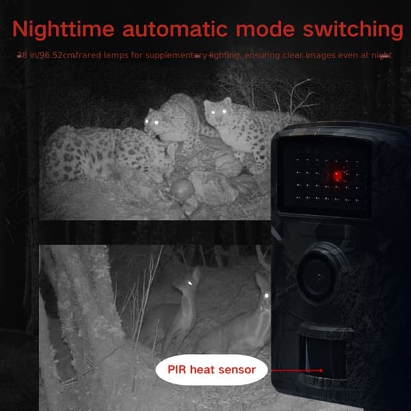 Hunting Camera with Night Vision, High Resolution, 0.8 Second Trigger Speed, 120° Wide Angle, Outdoor Olivengrøn (med stropper)