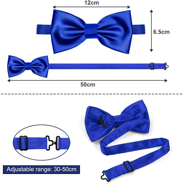 Bred Slips Set 2,5 cm Justerbar Herrslips med Extra Starka 3 Metallklämmor En Storlek för Män och Kvinnor Kungblå kungsblå vuxen