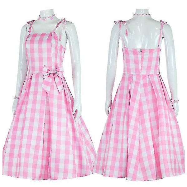 Barbie Kostym för Kvinnor Barbie Klänning  Bedårande Rosa Lady Cosplay Flickkläder Kvinna Halloween Klassisk Dockrollspel Barbie Klä upp S