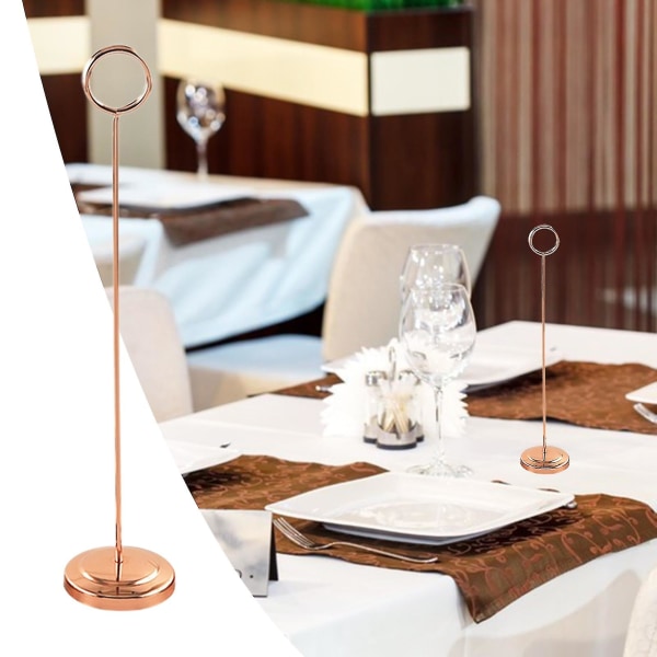 Bordnummerholder Rustfast Sklisikker rustfritt stål Sterkt grep Menyholder Restaurantrekvisita Rose Gold 20.5cm