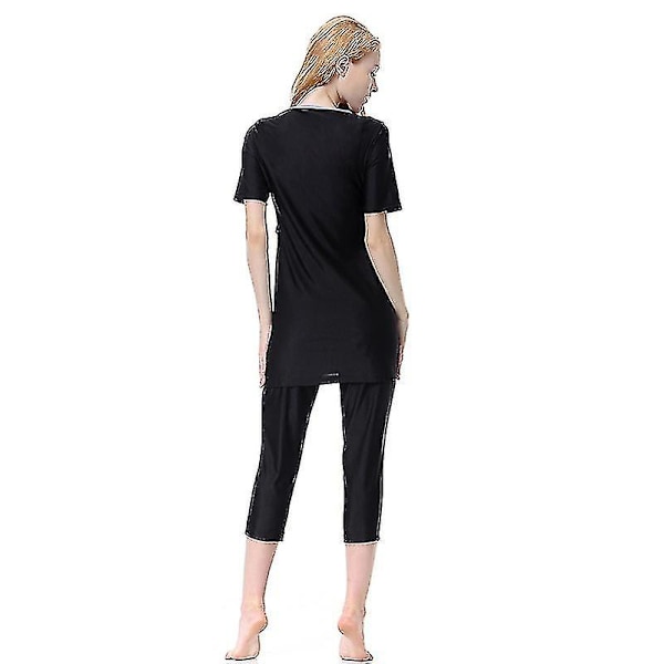Kvinnors Islamisk Muslimsk Strandbadkläder Blygsam Badkläder Helkroppsburkini Bästa Present Black 2XL