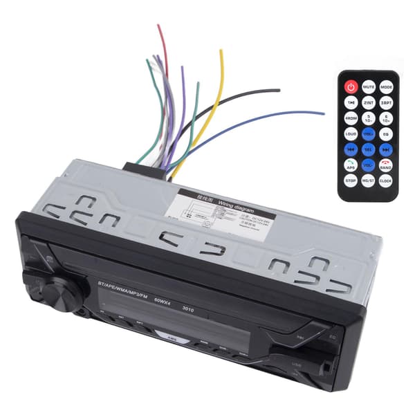 Single Din Bluetooth MP3 Player 12V 24V FM Radio Receiver with Adjustable Backlight