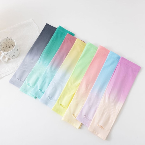 Tunna Gradient Färg Armsleeves Lång Livslängd Ärmar för Camping Vandring Blue
