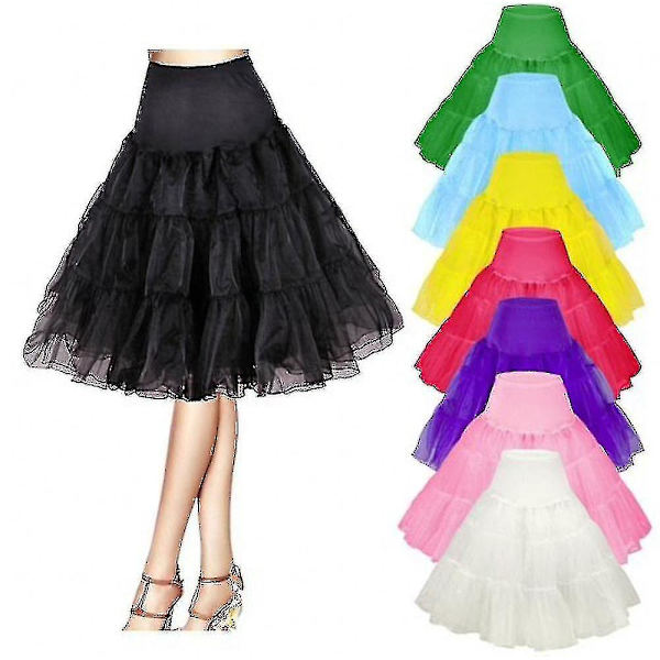 26\" Retro Underskørt/50'er Swing Vintage Petticoat/Rockabilly Tutu/Flot Net Skørt Wyelv Yellow Small to Medium 6 to 14