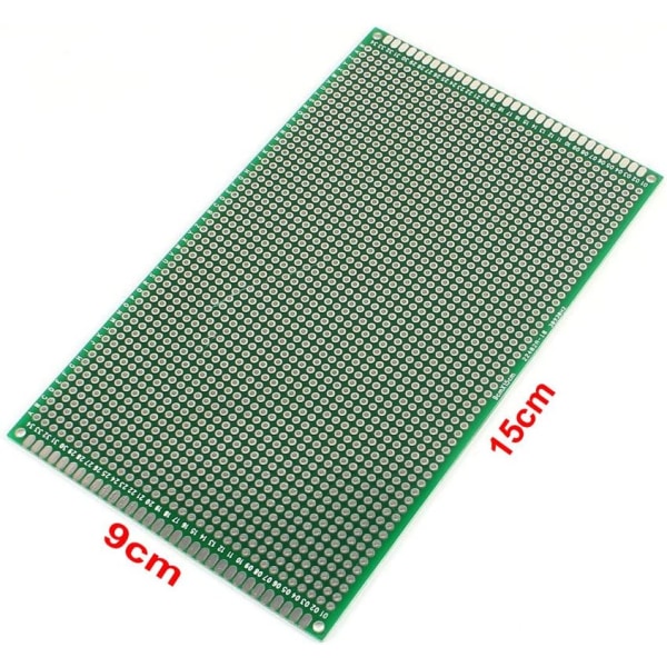 2ST (9 x 15 cm) PCB Board Universal dubbelsidig prototypbräda