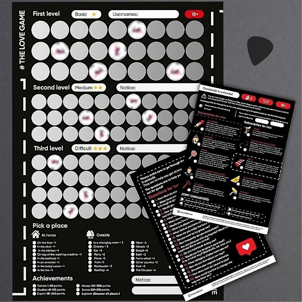 Spill Skrapeloddplakat Spill for par Valentinsdag gaver Veggplakat henne og for henne