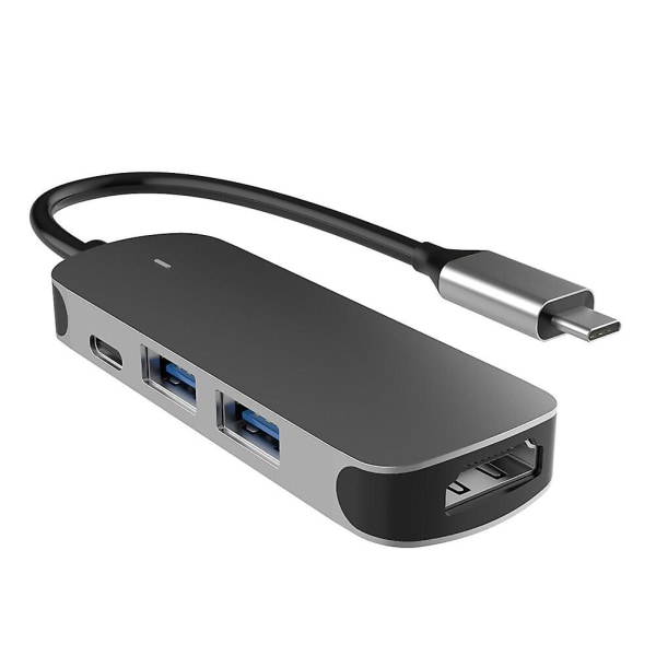 4-i-1 USB-hub for PC, USB-datahub, kortleser, konverter, multifunksjonshub, USB-C-hub med 4 porter