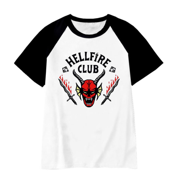 Gifts Stranger Things 4 Hellfire Club Cap/t-paidat/paidat/ set aikuisille lapsille Short Sleeve T-Shirt 8-9 Years