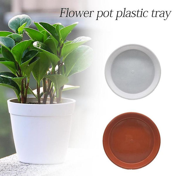 10 stk 10 størrelser Plast Runde Hjemmehage Blomsterpotte Plantebrett Underlag Jikaix Red 26cm x 26cm x 3cm