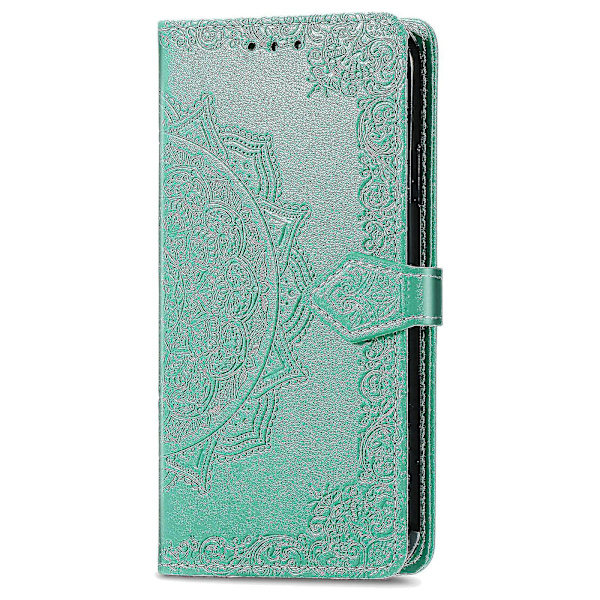 OnePlus Nord N100 Fodral Läder Plånbok Omslag Präglad Mandala Magnetisk Flippskydd Stötsäker - Grön